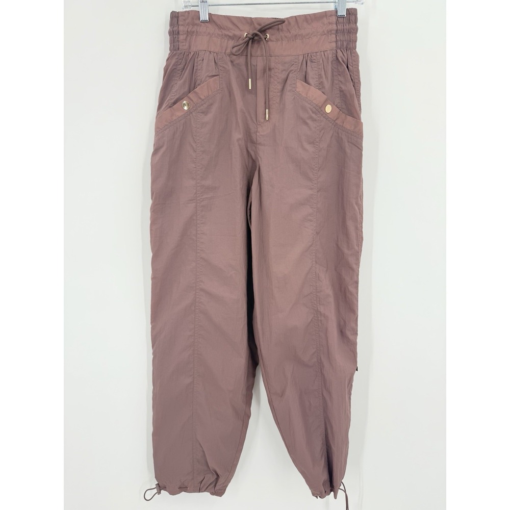 Athleta x Alicia Keys Utility Parachute Pants Sz 8 Altered Smoked Almond See Pic